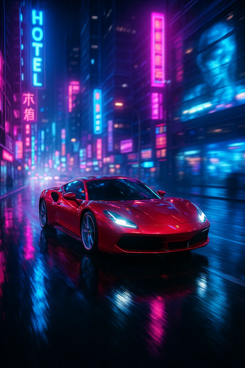 실전! 챗지피티 이미지 생성 프롬프트 3가지, 도심 속 질주하는 슈퍼카!