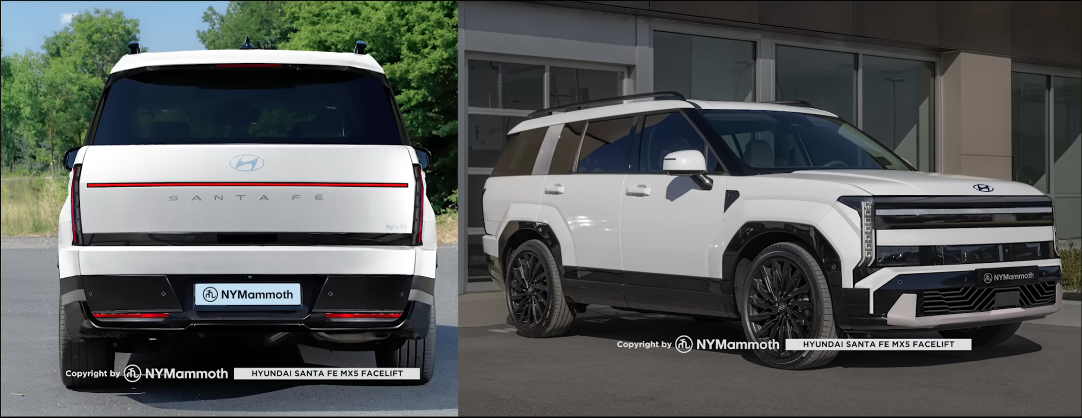 현대차 싼타페 페이스리프트 예상도 (출처 : 뉴욕맘모스)