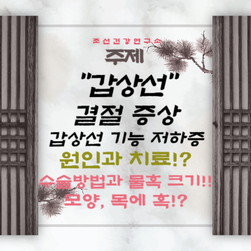 갑상선 결절 증상 및 원인과 치료 기능 저하증 수술 물혹 크기 모양 목에 혹