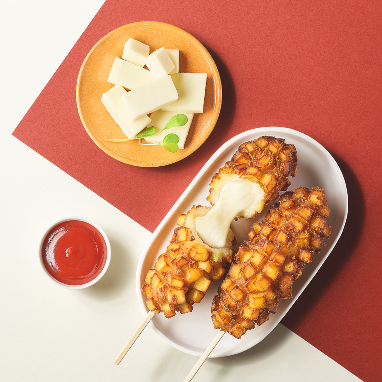 고구마통모짜 핫도그