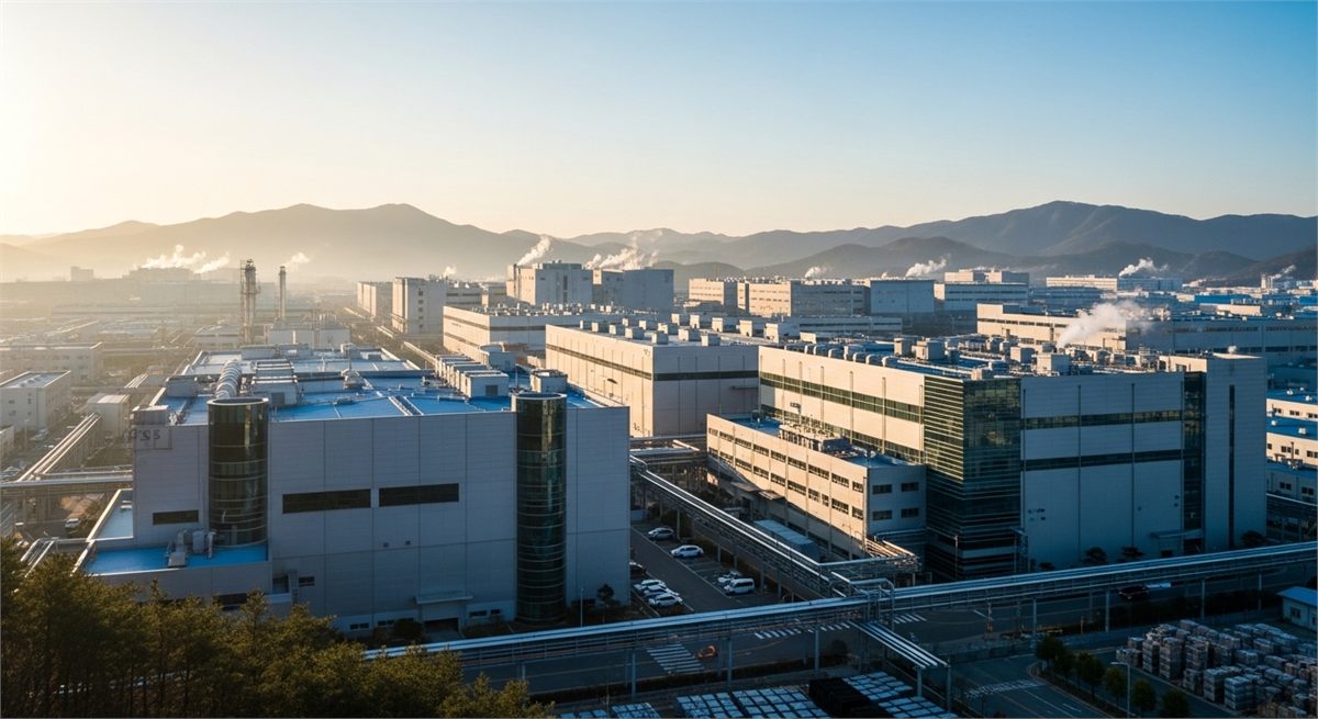 한국 대형 반도체 생산단지 전경 