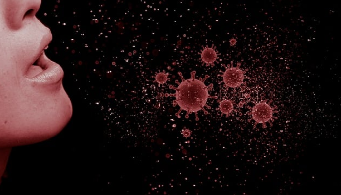 기침과 바이러스 모습