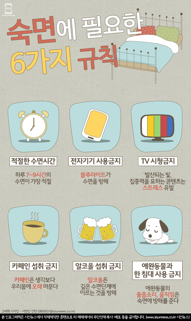 숙면에 필요한 규칙