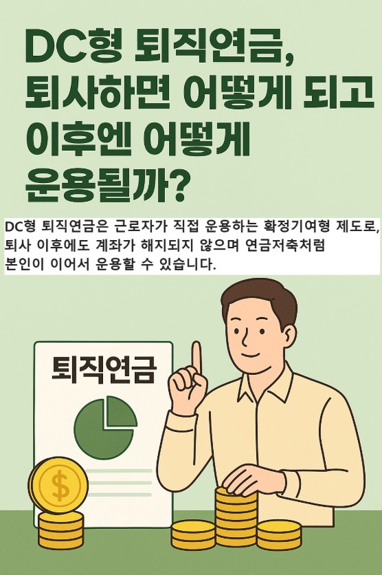 퇴직연금 DC형을 소개하는 남성의 그림