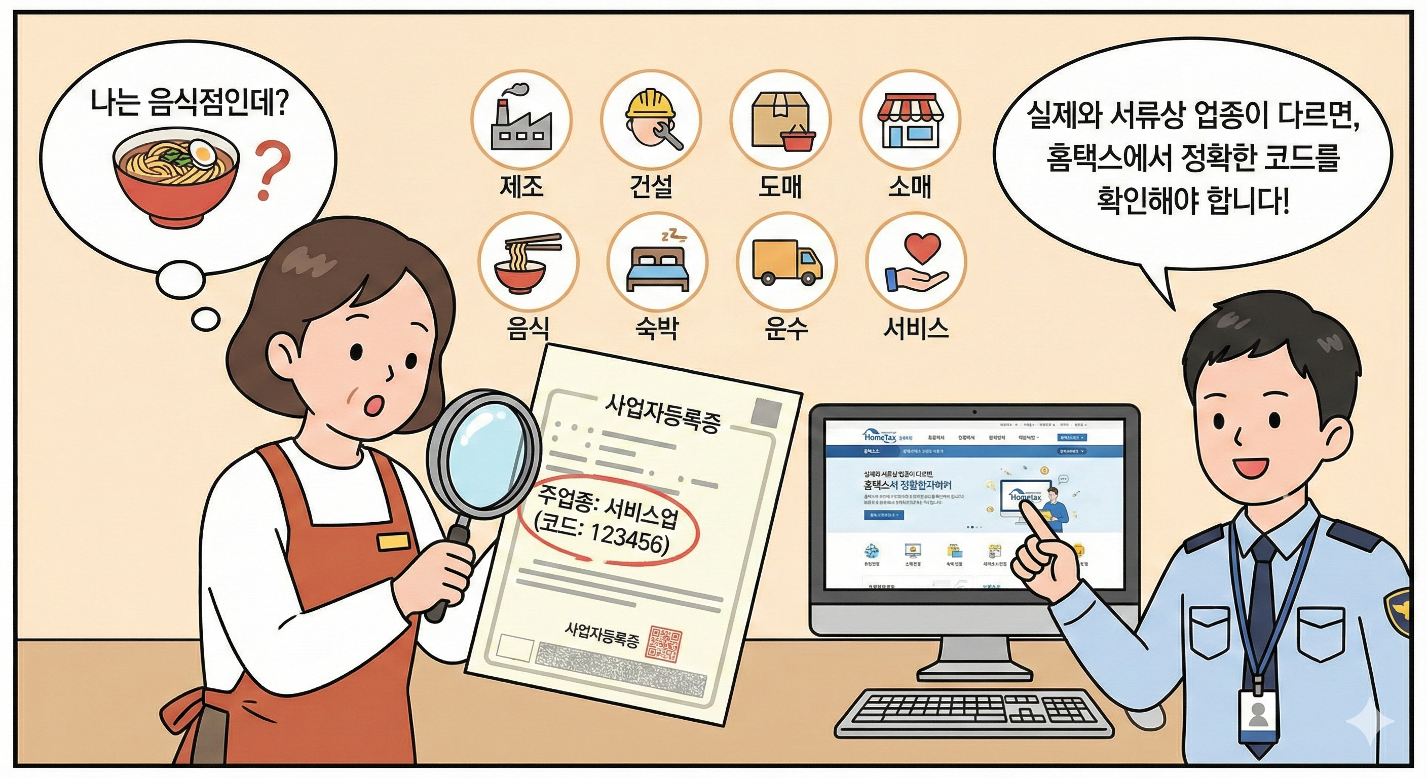 내가 운영하는 가게가 서류상 어떤 업종으로 되어 있는지도 중요해요
