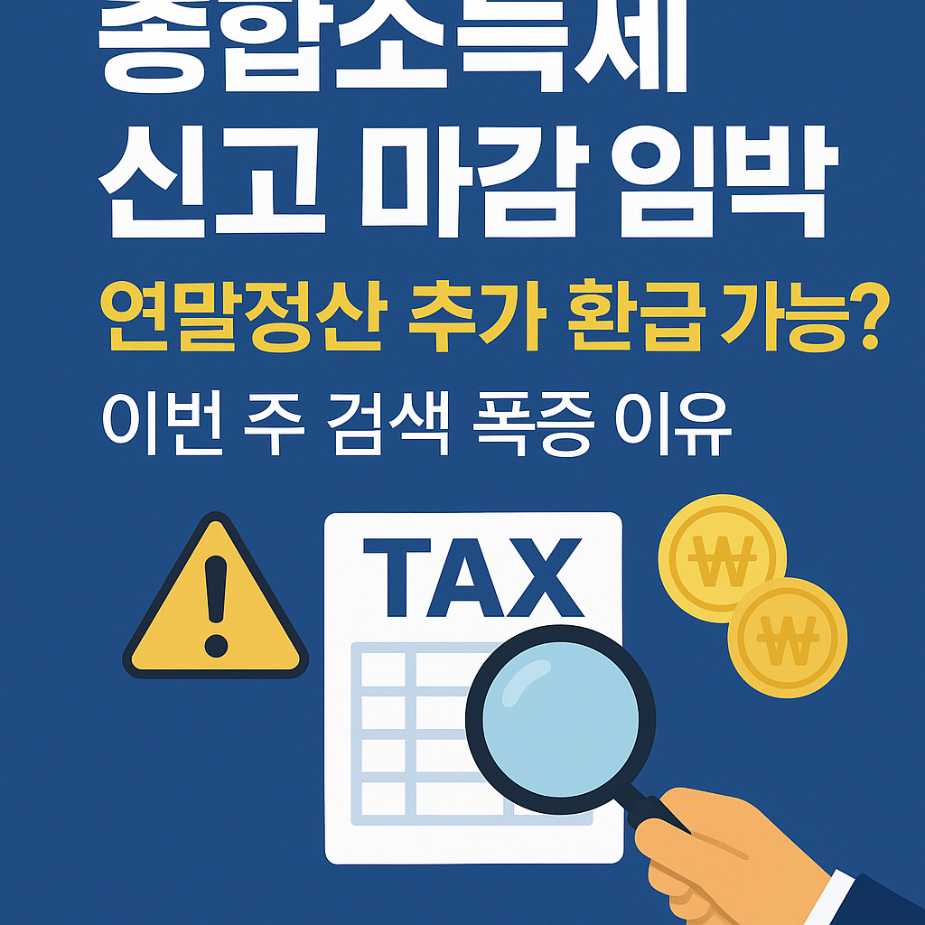 종합소득세 신고 마감 임박 - 연말정산 추가 환급 가능? 이번 주 검색 폭증 이유