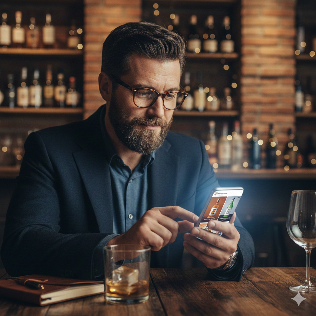 SNS를 보는 모습