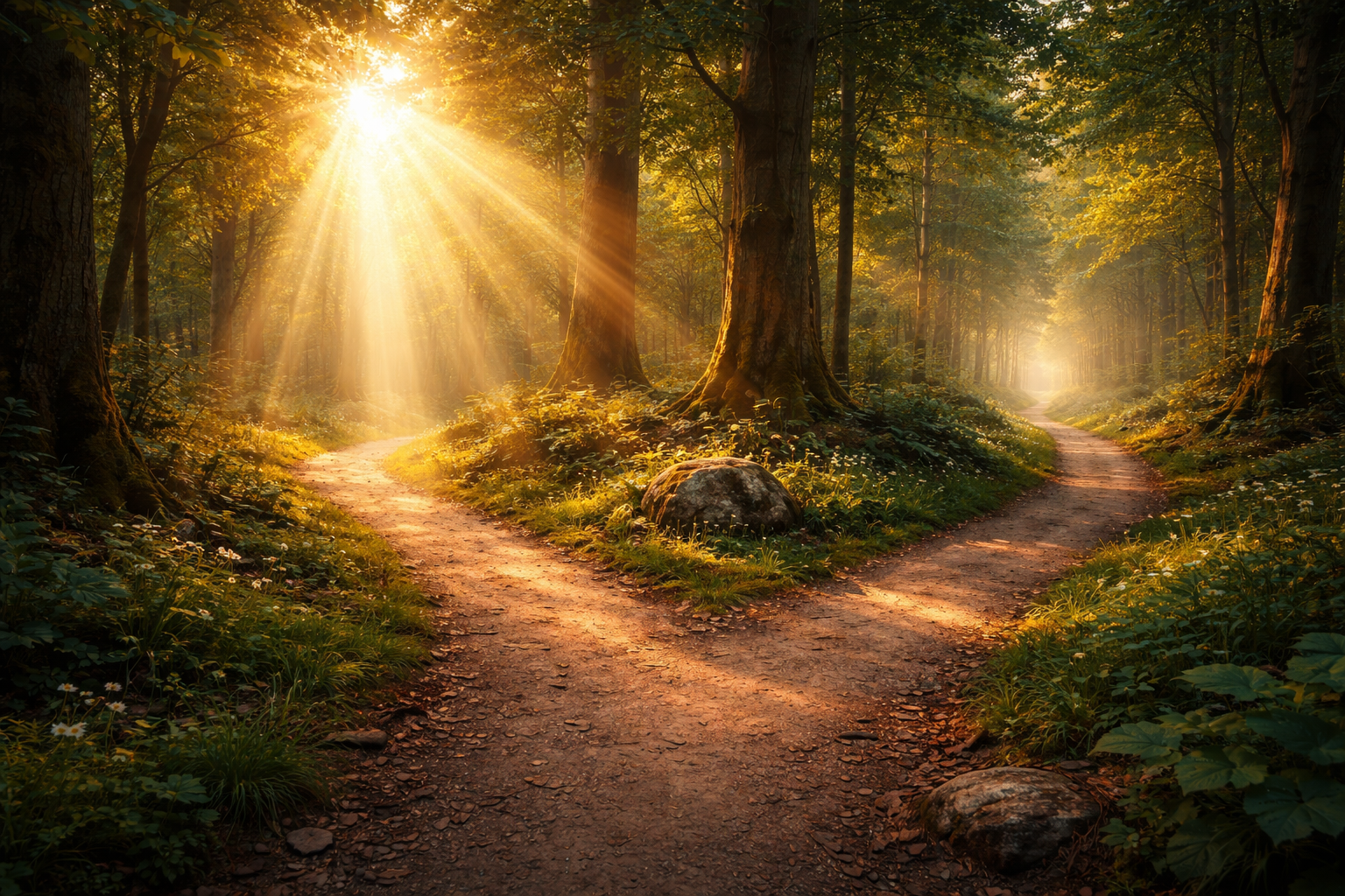 하나님께서 인도하시는 길을 상징하는 갈림길