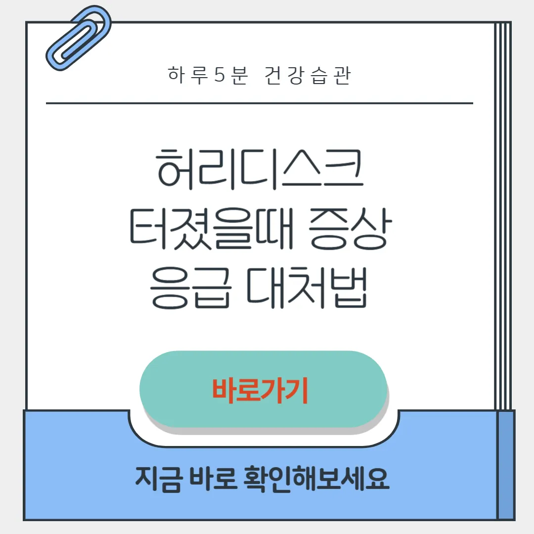 허리디스크 터졌을때 증상 썸네일