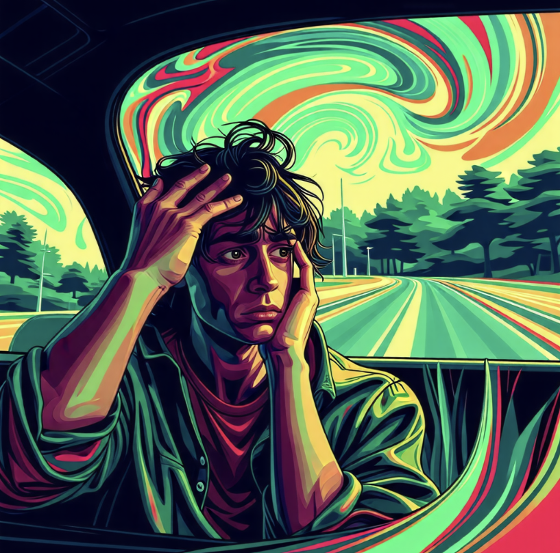 멀미를 그림으로 표현한 사진