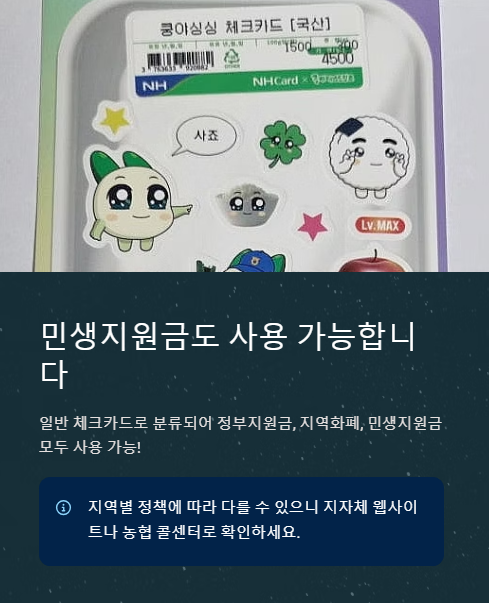민생지원금도 사용 가능합니다