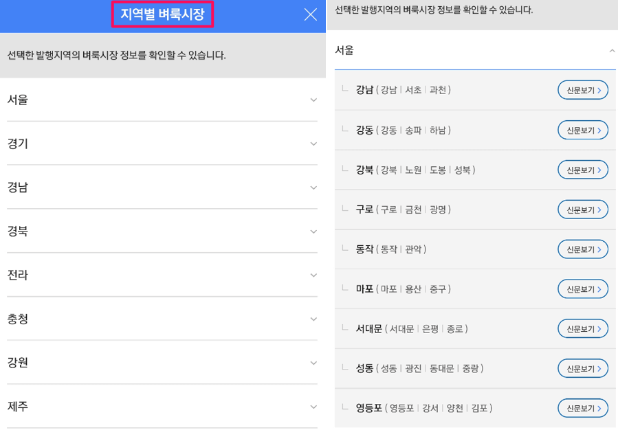 모바일 지역별 벼룩시장