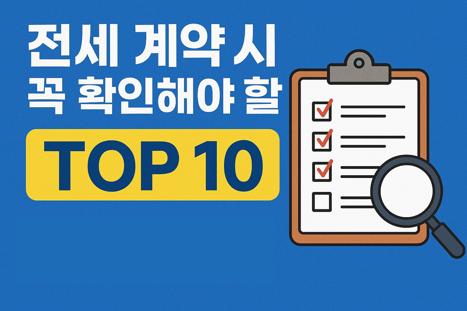 전세 계약 시 꼭 확인해야 할 체크리스트 TOP 10