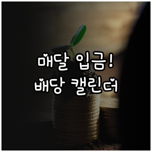 안정적인 현금 흐름을 위한 배당금 캘..