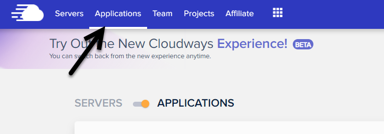 클라우드웨이즈 애플리케이션 메뉴