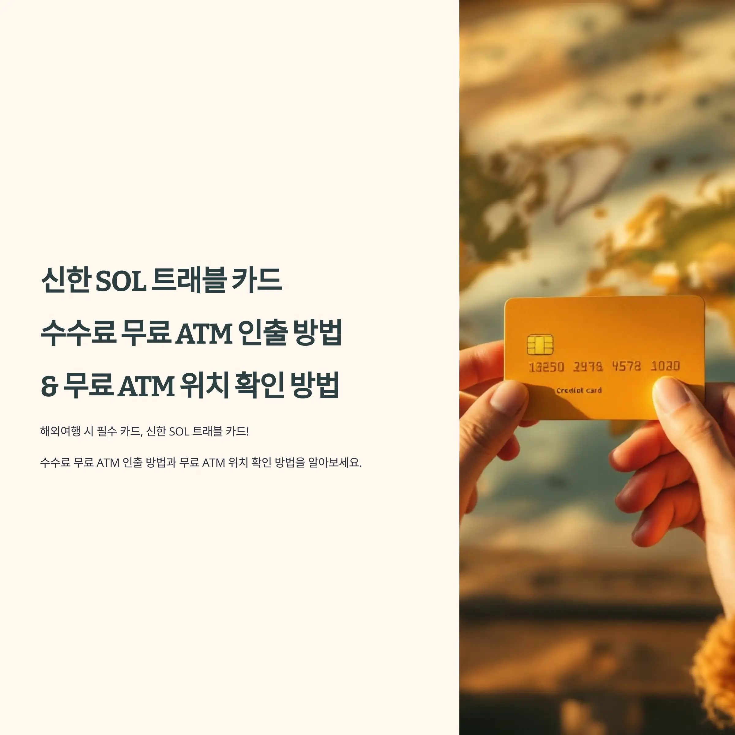 신한쏠트레블카드 수수료 무료 ATM 인출 방법 및 무료 ATM 위치 확인 방법