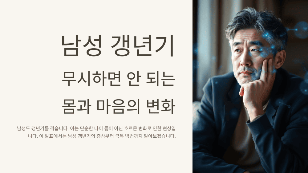 남성 갱년기 증상부터 극복까지