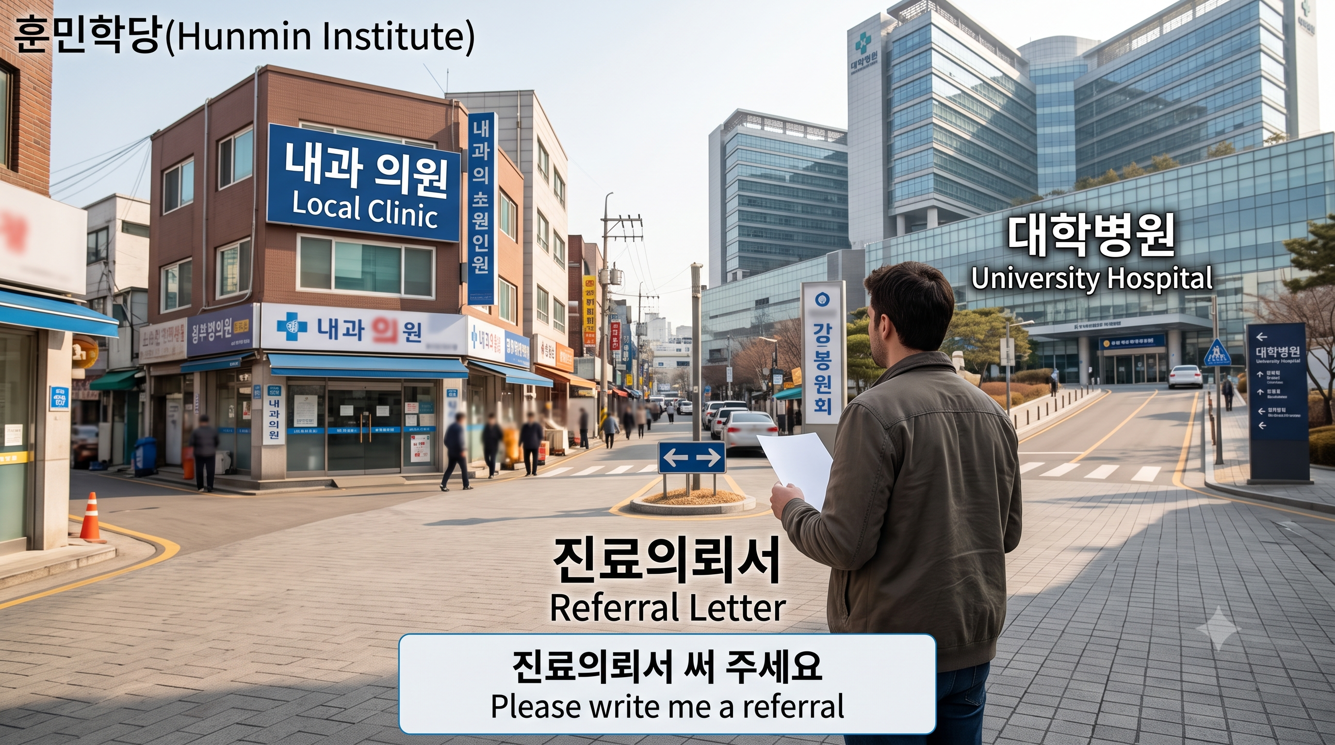 Local clinic and university hospital in Korea referral letter 동네 의원과 대학병원 진료의뢰서