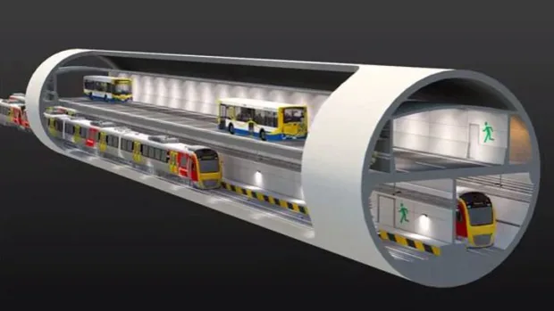 교통량 늘리는 방법&nbsp;: 복층 터널(Double-decker&nbsp;tunnel)&nbsp;건기연