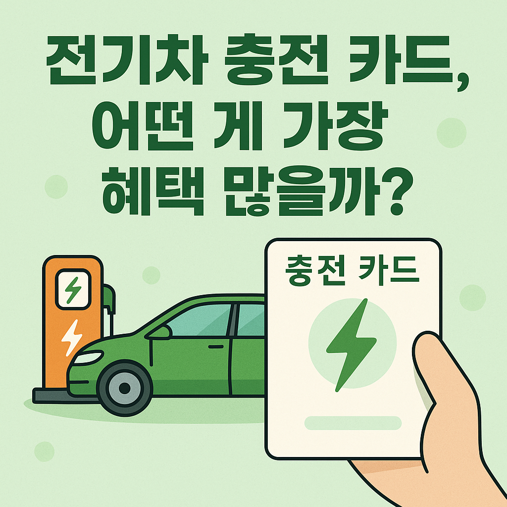 전기차 충전카드 어떤게 가장 혜택 많을까? 라고 쓰여진 포스터