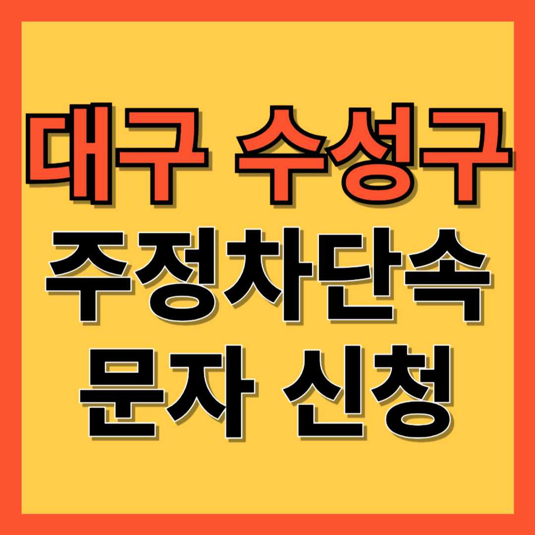 대구 수성구 주정차 단속 알림 서비스 신청 방법 ❘ 주차단속 문자알림서비스