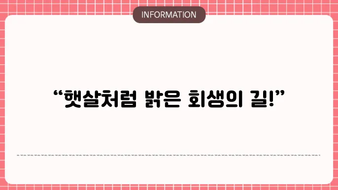 개인회생 햇살론: 회생과 햇살의 만남✨