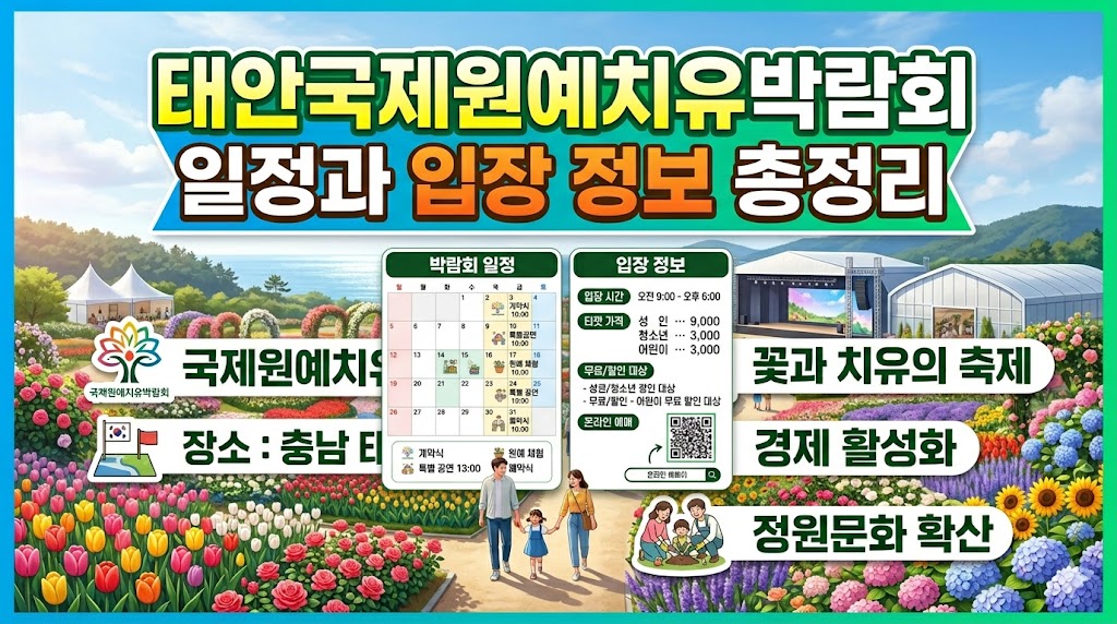 태안국제원예치유박람회 일정과 입장 정보 총정리
