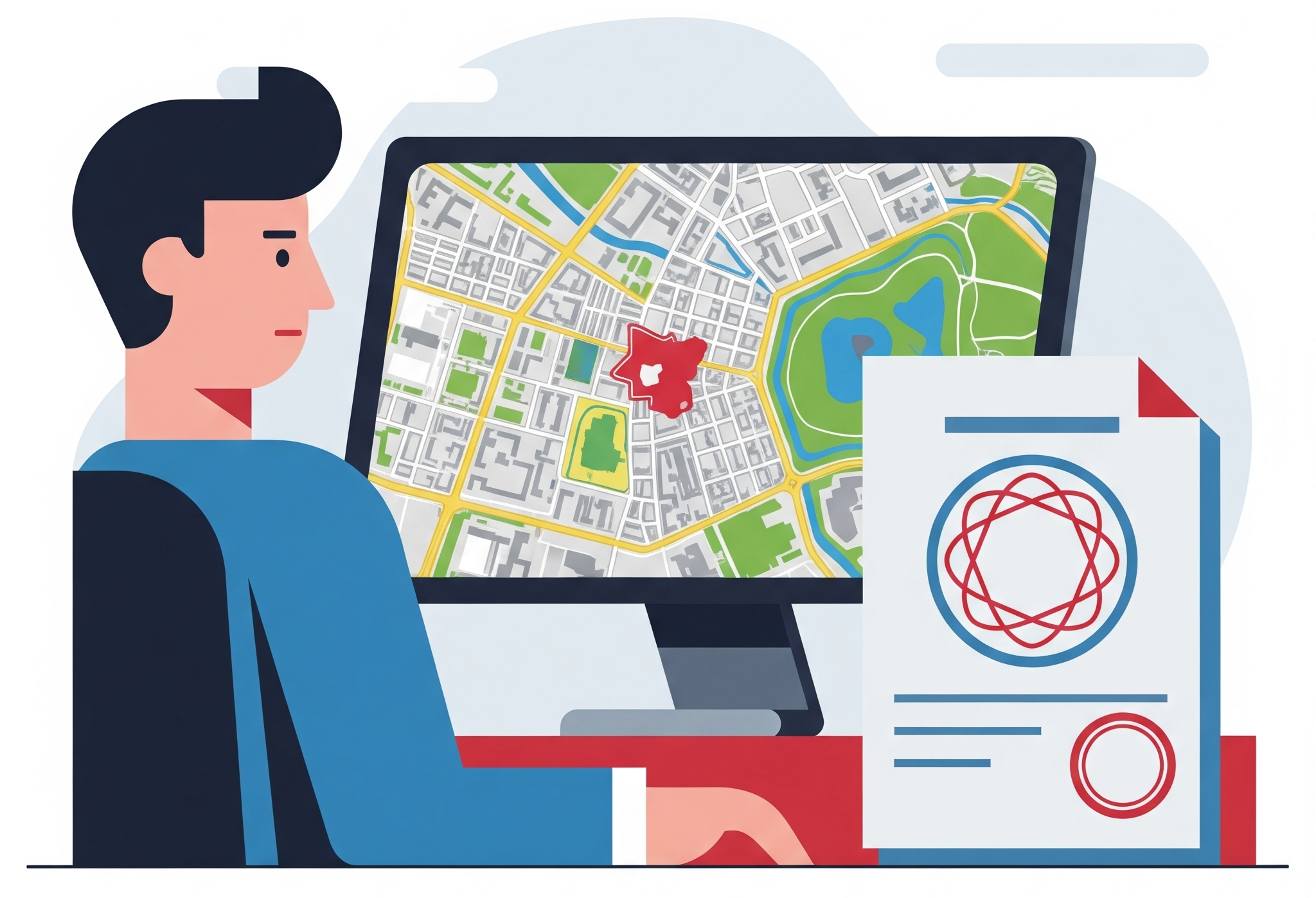 서울도시계획포털 사이트에서 특정 지역의 개발 계획 문서를 확인하는 모습