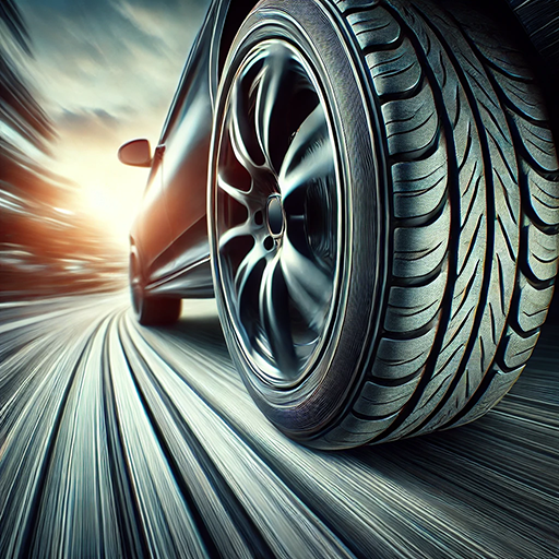 자동차 타이어 주행 모습 이미지