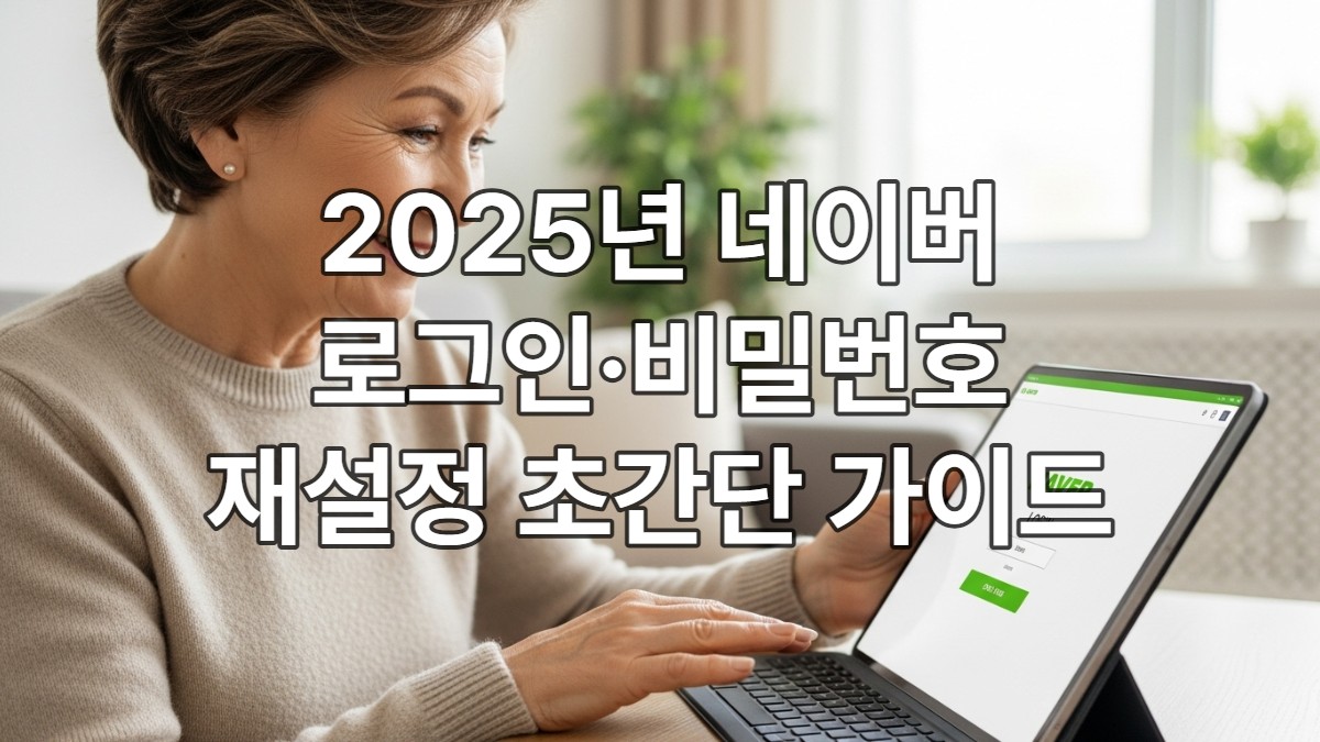 네이버 로그인·비밀번호 재설정 방법