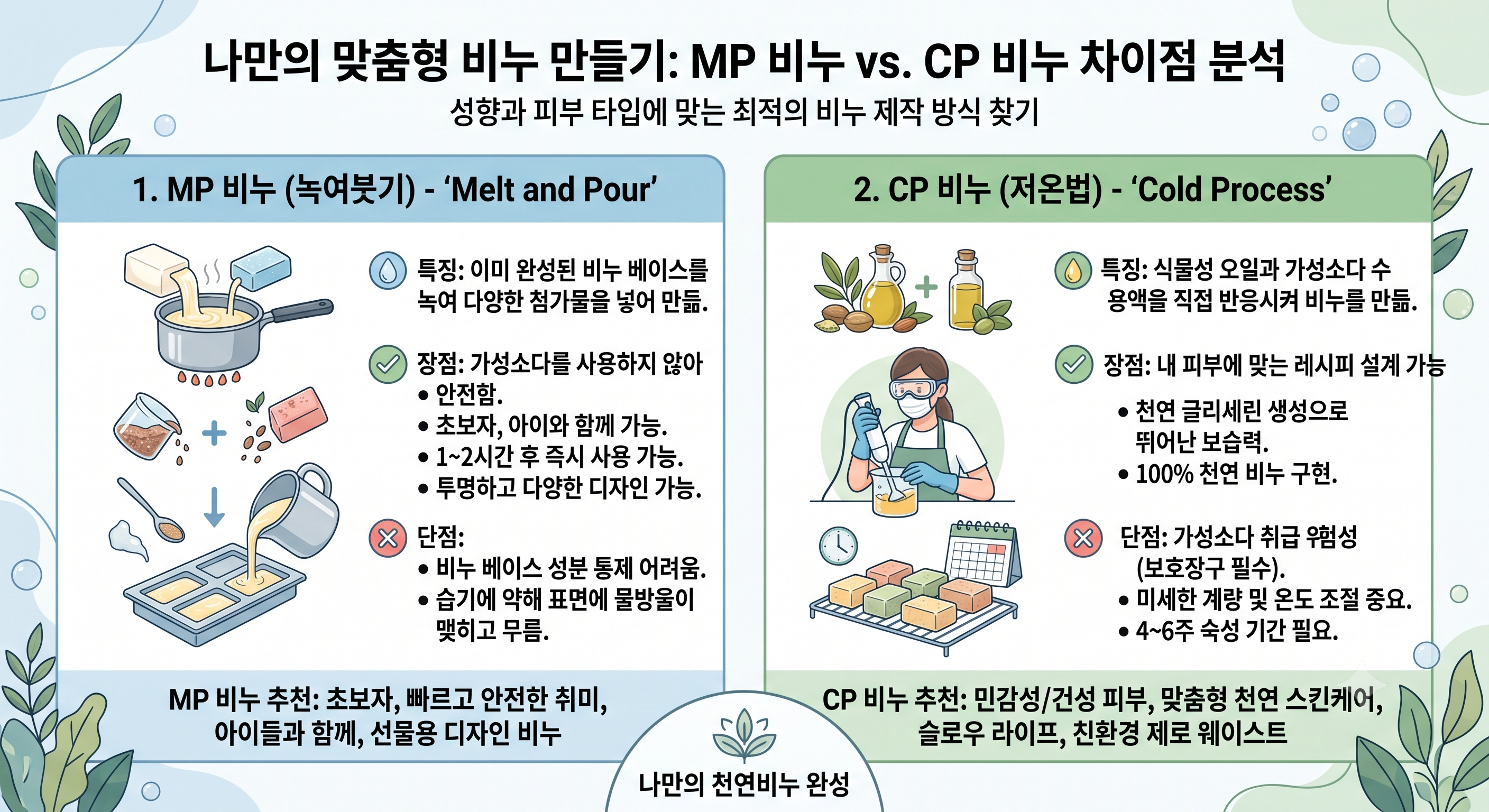 MP 비누와 CP 비누 차이점 나에게 맞는 비누 만들기 방식 찾기