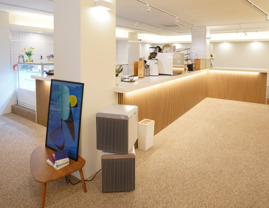 템파보드로 인테리어 활용한 카페