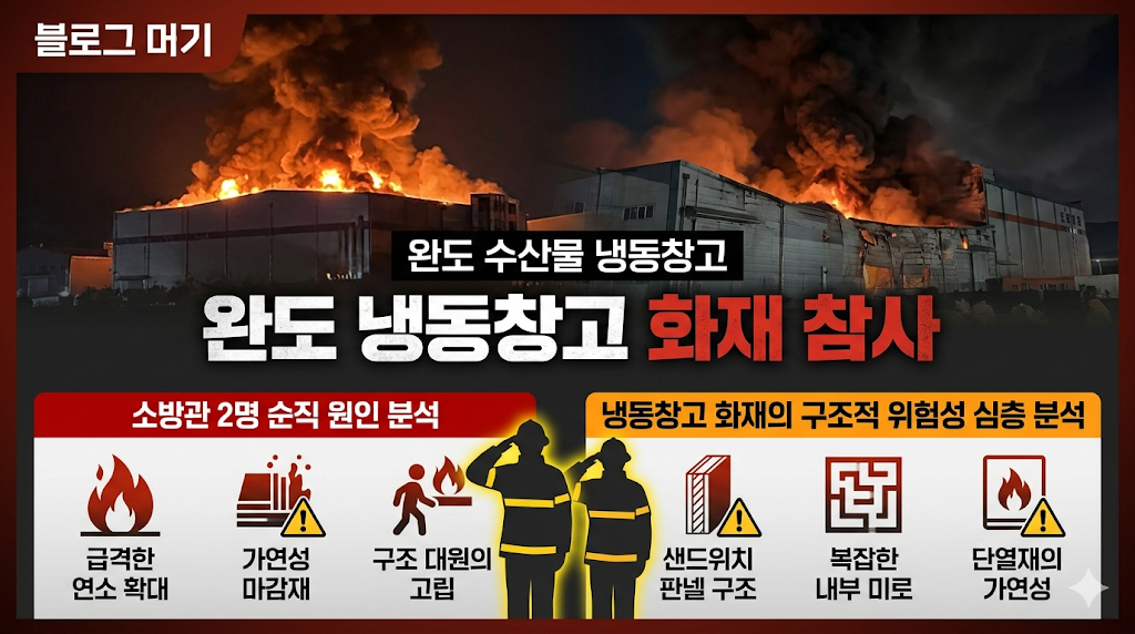 완도 수산물 냉동창고 화재 참사, 소방관 2명 순직 원인과 냉동창고 화재의 구조적 위험성 심층 분석