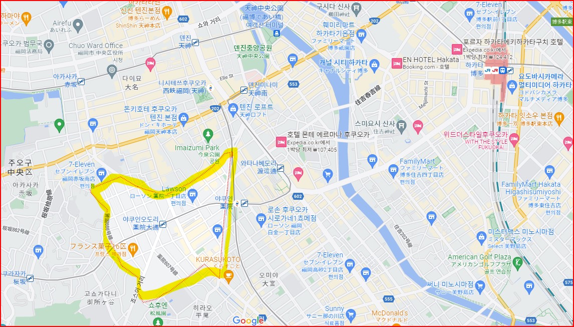 아쿠인 지역을 표기하고 있는 지도이미지