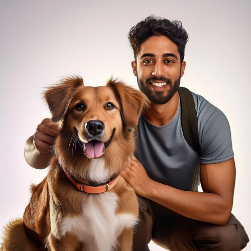 강아지와 주인이 함께 있는 사진2