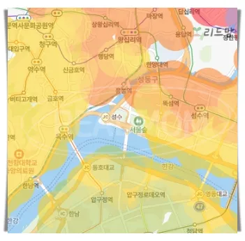 성동구-교통-주요업무지구-출퇴근시간-20분-30분대