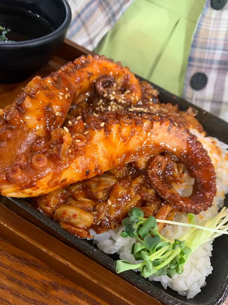 돌문어 덮밥 문어다리