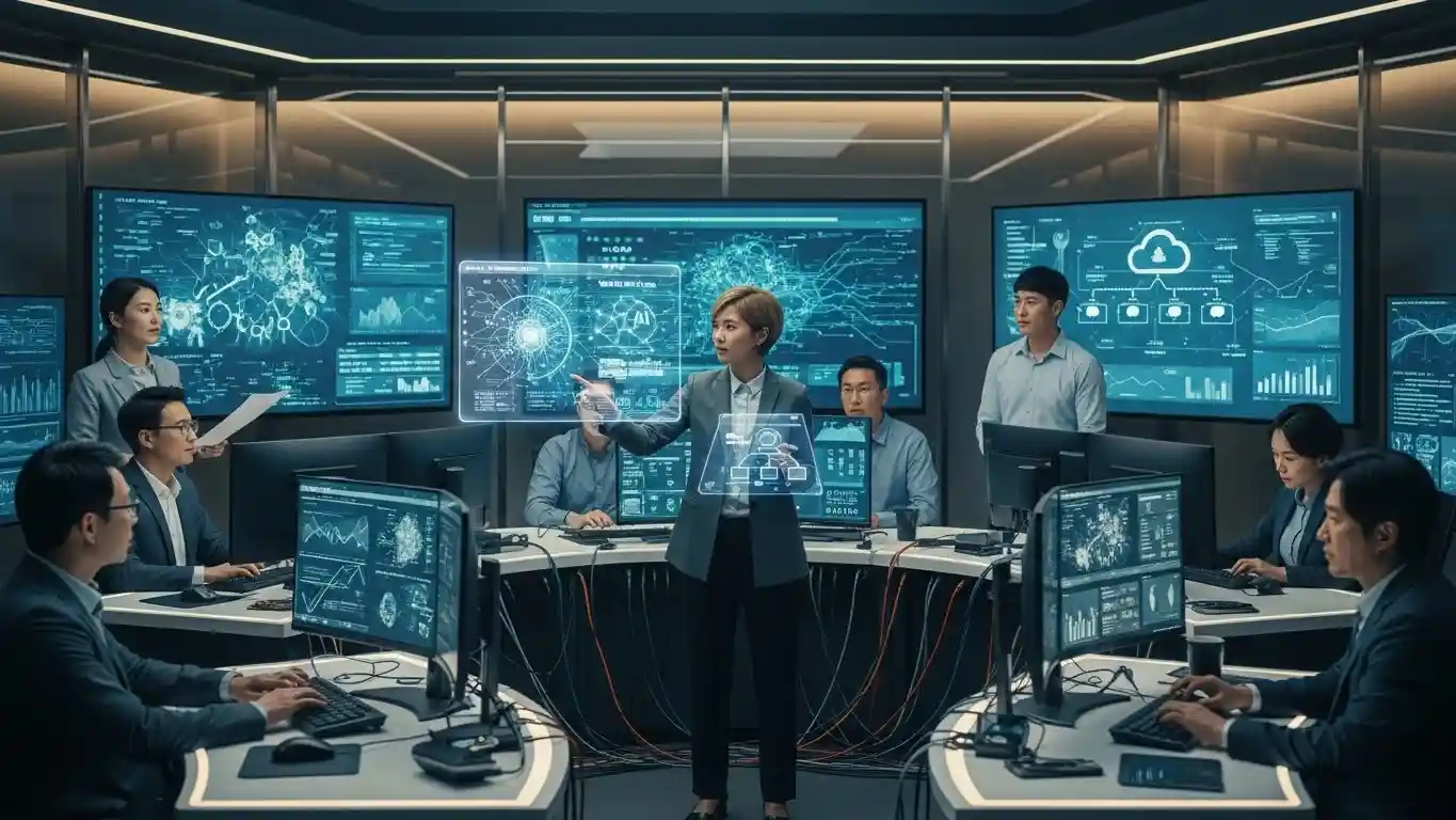 <img src="security_experts_adapting_in_digital_transformation_with_cloud_and_ai.webp" alt="디지털 대전환 시대 보안 전문가가 복잡한 위협에 적응하고 진화하는 과정을 보여주는 이미지 입니다">