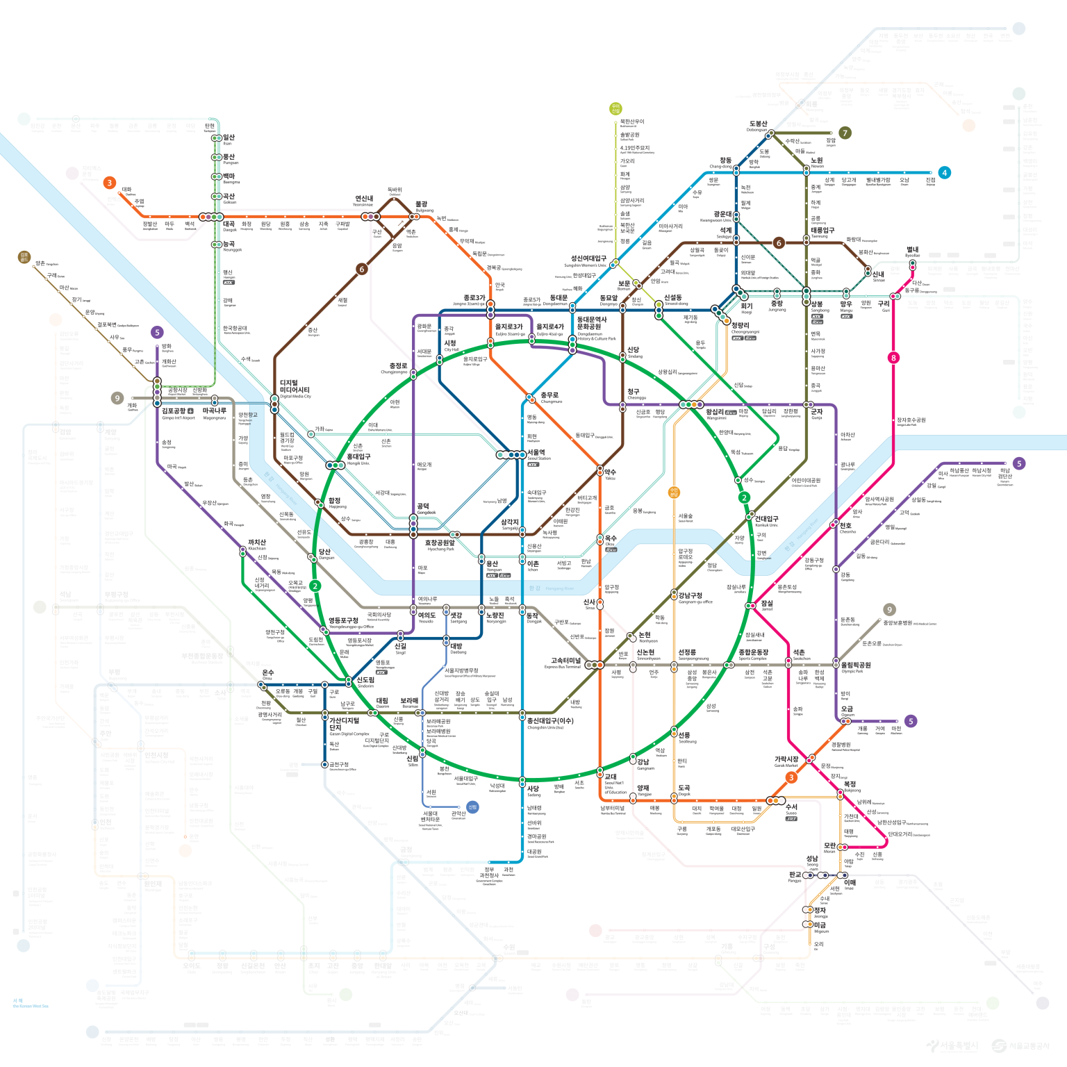 기후동행카드 사용가능 지하철 노선도