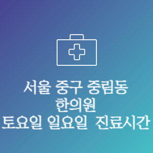 서울 중구 중림동 주말 토요일 일요일 문여는 병원 진료시간