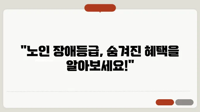 노인 장애등급 혜택