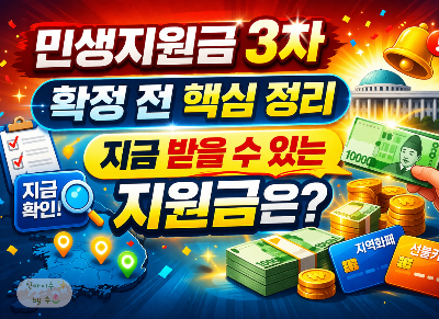 2026 민생지원금 3차 확정 전 지금 받을 수 있는 지원금 총정리