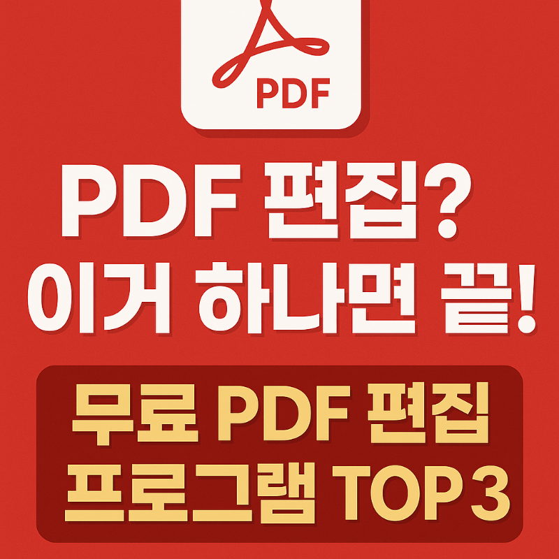 무료 PDF 편집 툴 TOP 3 소개