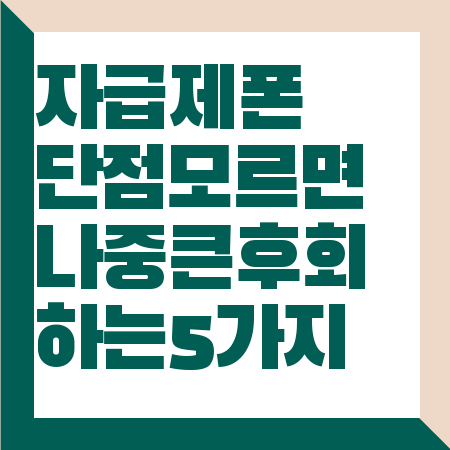 자급제폰 단점