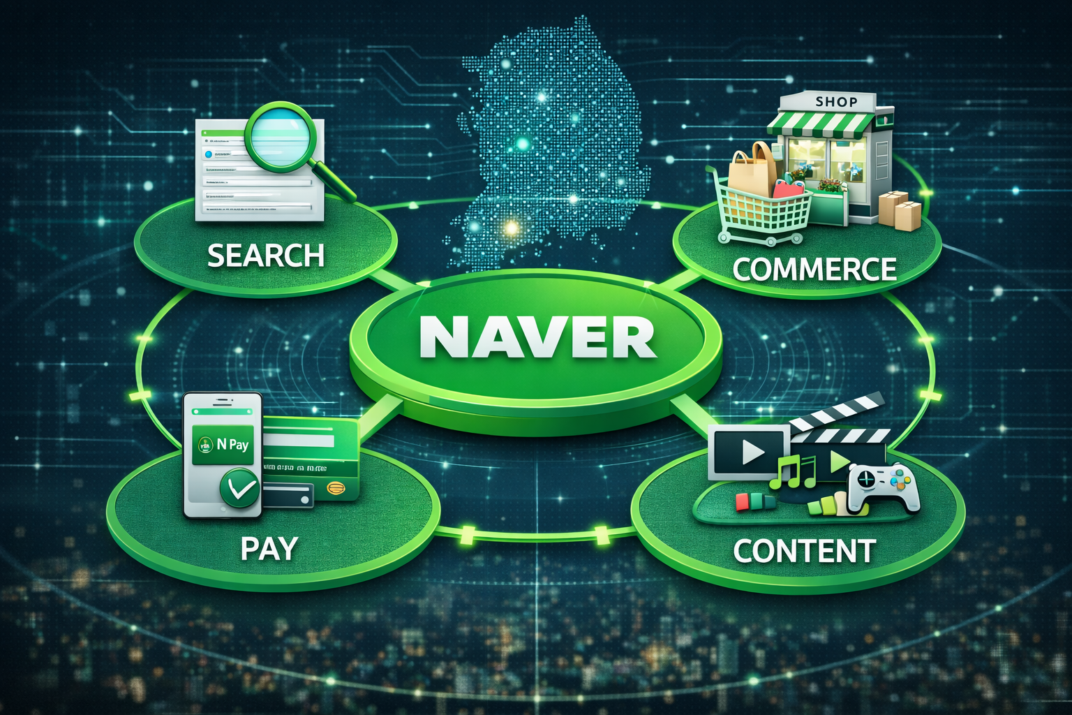 네이버 플랫폼 생태계 구조 인포그래픽