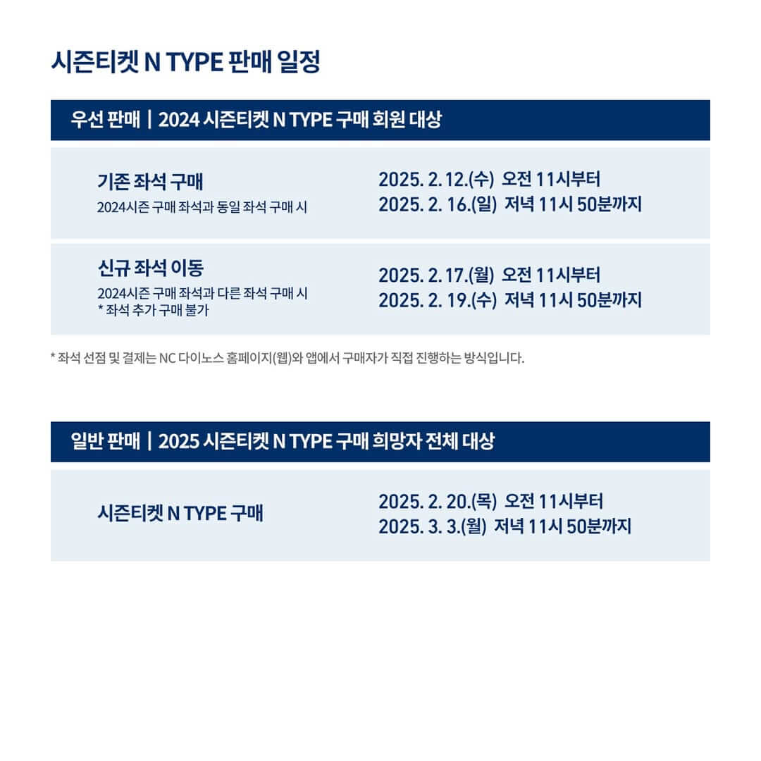 NC다이노스 2025 시즌권