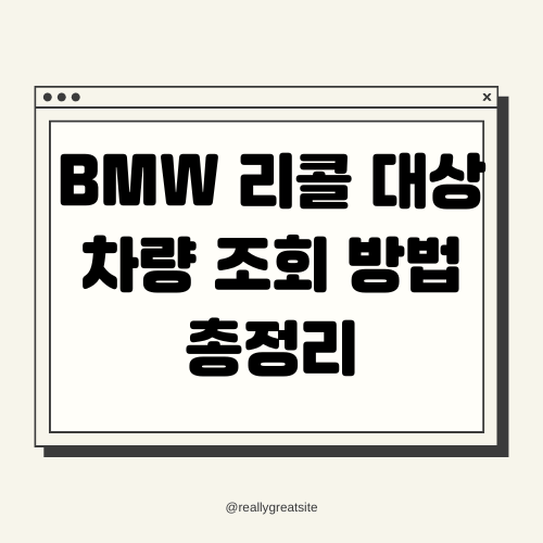 BMW 리콜 대상 차량 조회 방법 총정리