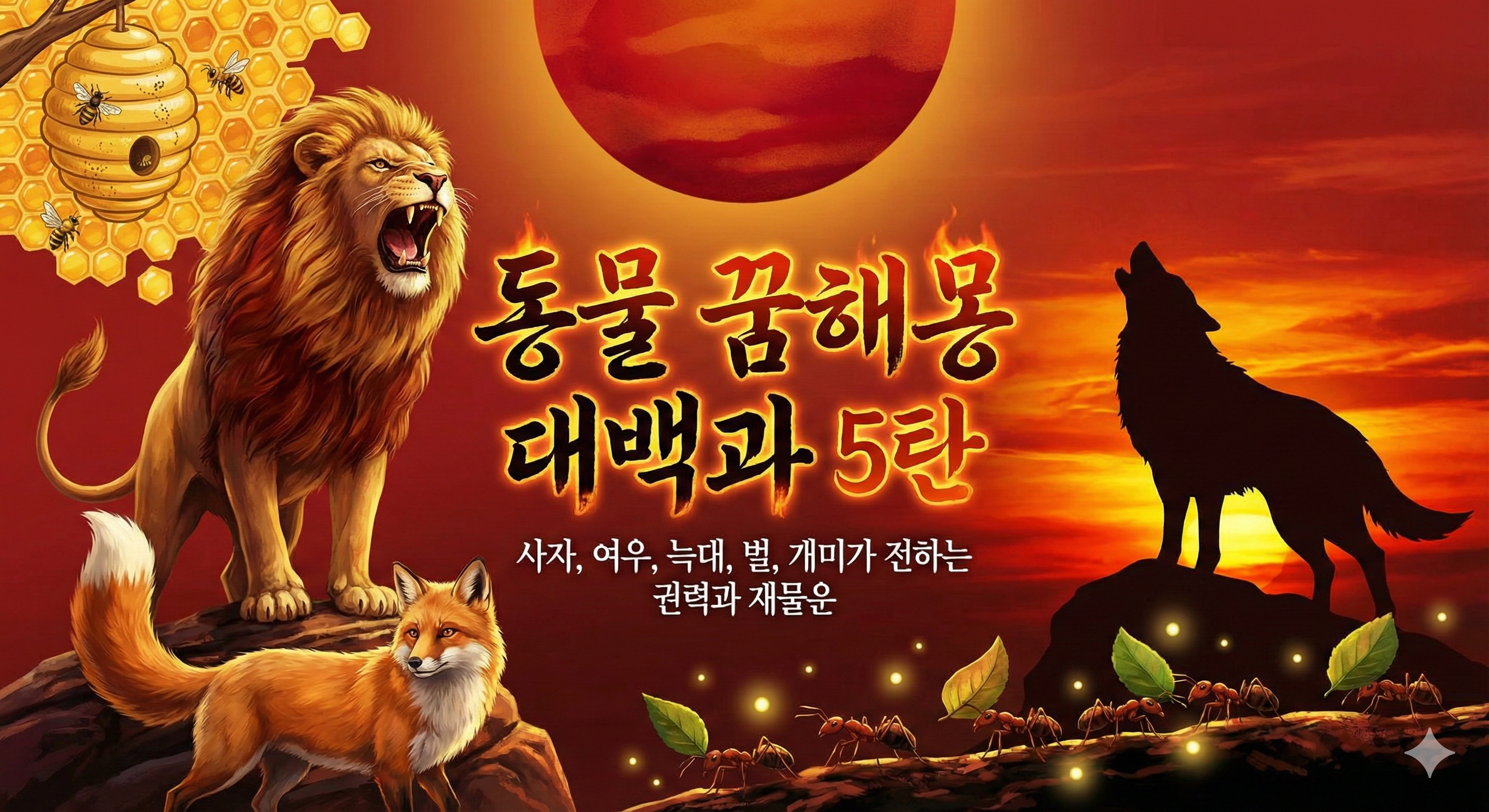 동물 꿈해몽 대백과 5탕_사자, 여우,늑대, 벌, 개미