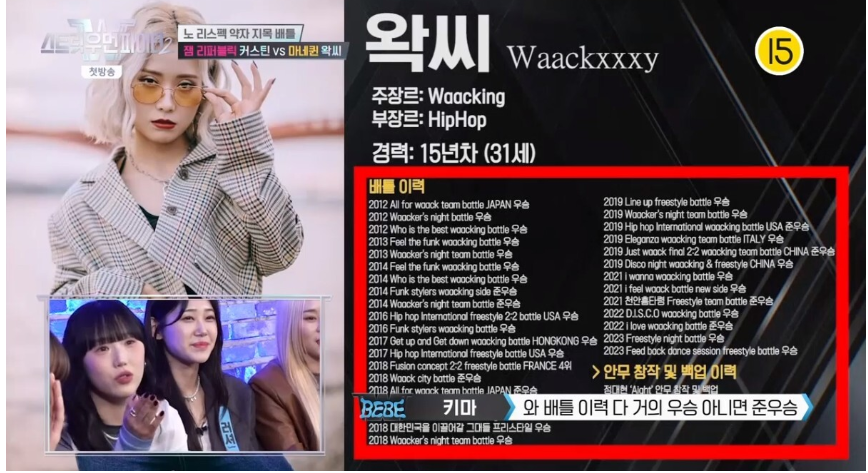 스트릿우먼파이터2출연진및배틀