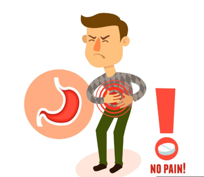 배 아파하는 남자 일러스트